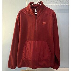 EUC Nike Sportswear Fleece 1/2-Zip Men’s Sz L Red